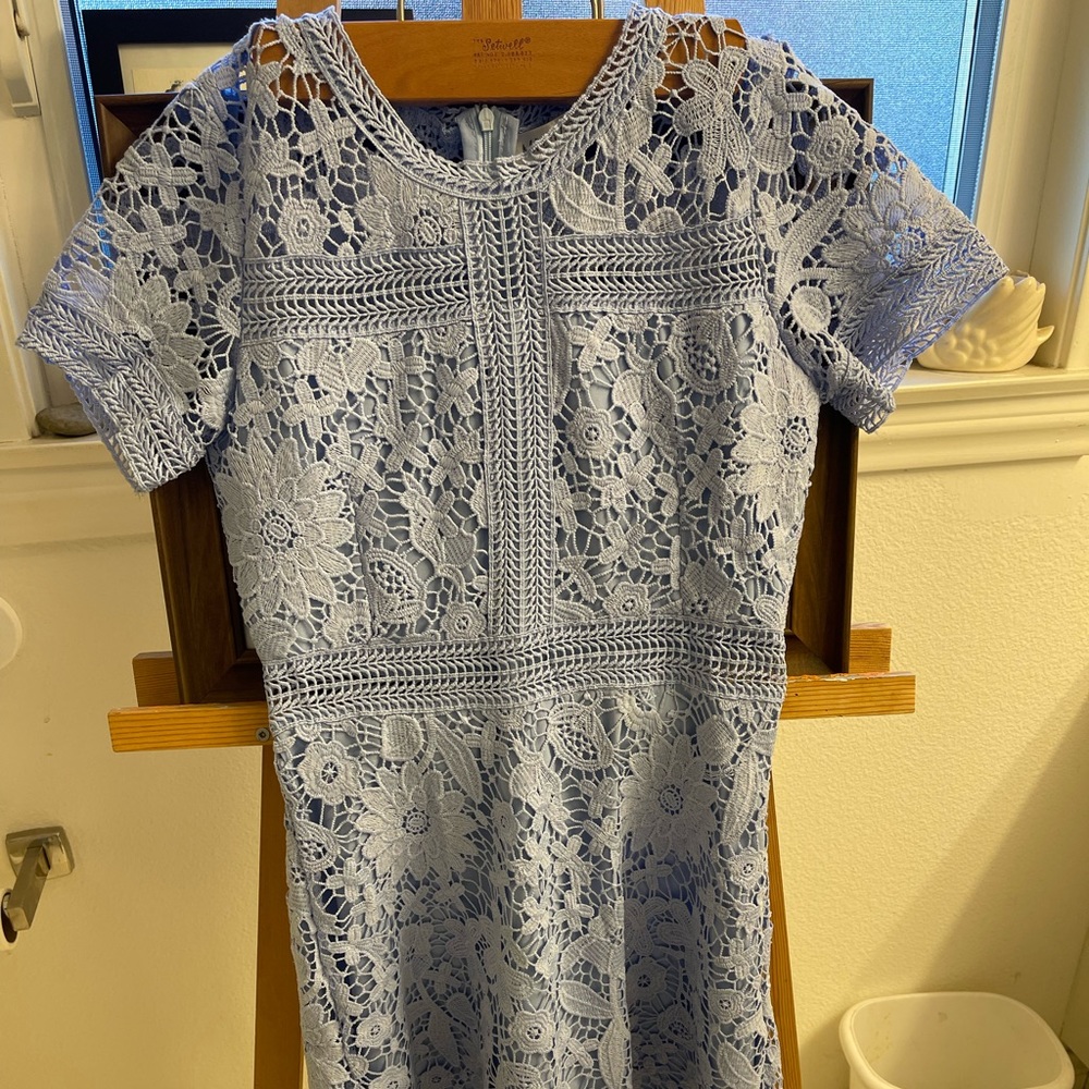 MIDUONI - Short-Sleeve A-Line Lace Dress